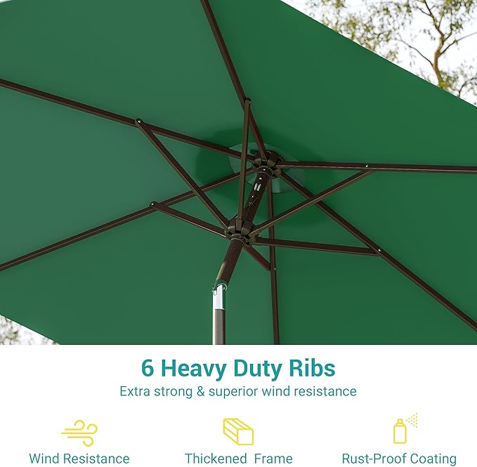 7.5ft Outdoor Umbrella Patio Umbrella,2-Year-Non-Fading,Table Market Patio Umbrella with Push Button Tilt and Crank,for Pool, Deck, Garden,Backyard
