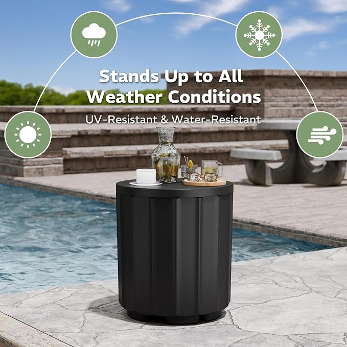 FONTOI Outdoor Cooler Side Table 2 Pack, 2 in 1 Ice Chest Side Table,as Cooler Side Table,Cooler Table for Patio, Parties Picnics, Beach