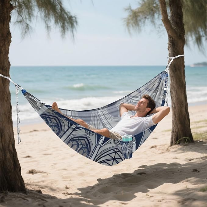 Gothic Cathedral Pattern Outdoor Hammocks with Tree Straps Cloth Hammock for Camping Travel Accessories