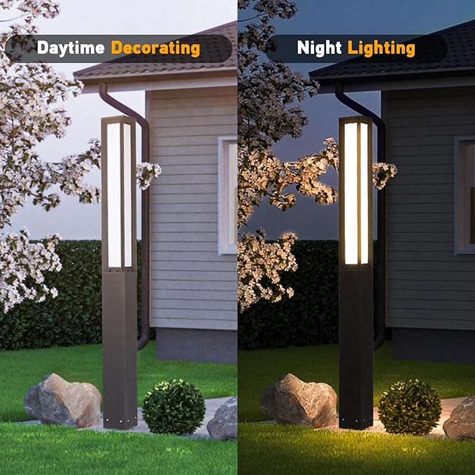 MVBT High 71 Inches Landscape Path Light, Outdoor Modern Luxury LED IP54 Waterproof Landscape Bollard Lighting for Lawn Patio Courtyard Driveway Pathway Decoration with High Voltage Wired