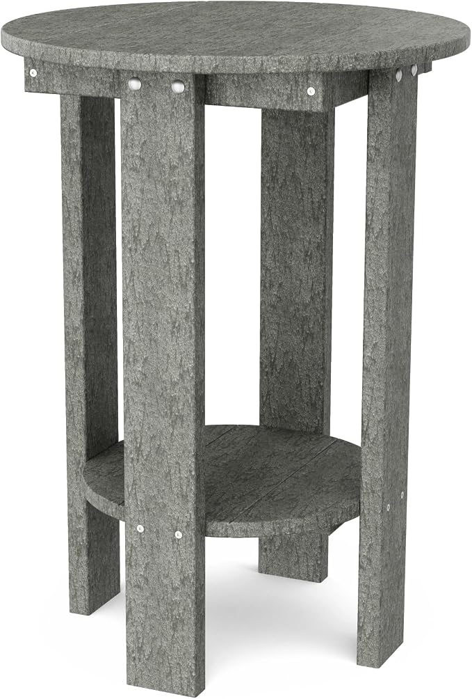 Wildridge Heritage Balcony Table, Dark Gray - Outdoor Weather Resistant Recycled Plastic Furniture for Patio