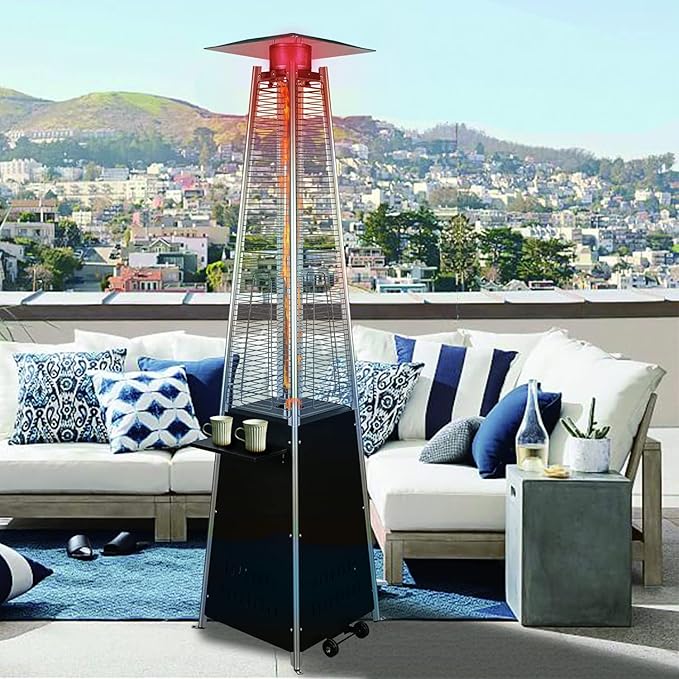 Quartz Glass Tube Patio Heater Glass Tube Parts Replacement for 4-Sided Pyramid Flame Patio Heater Quartz Glass Tube Replacement fits