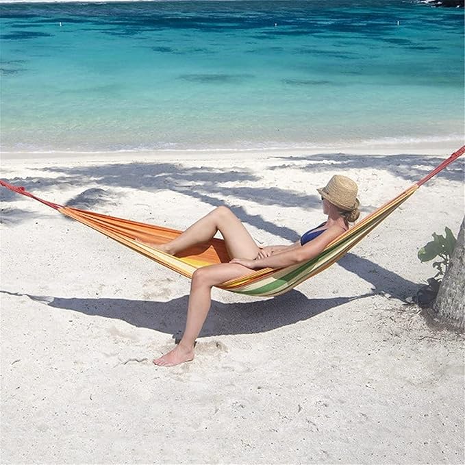 Hammock, Portable Camping Hammock, Fabric Hammock - Outdoor Hammock, Perfect for Camping Outdoor/Indoor Patio Backyard (Color : Blue)