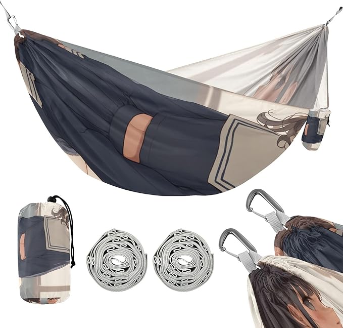 School Anime Girl Hammocks with Portabl Carry Bag Hanging Hammock for Indoor Outdoor Patio
