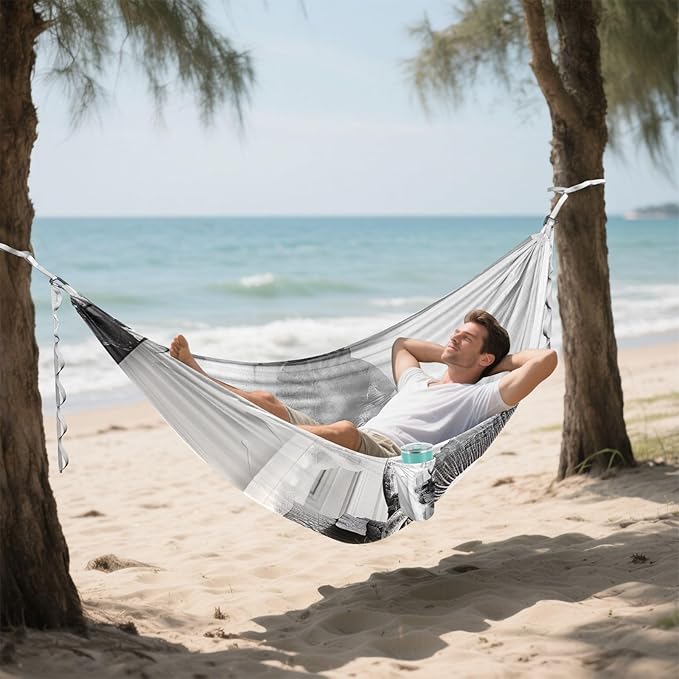 FRMG Elephant Bathing in The Bathtub Camping Hammock 500 lbs Capacity Portable Hammocks with Tree Straps & Attached Carry Bag, Camping Essentials Gear 2014140a