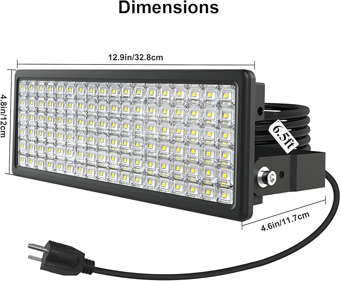 100W LED Flood Light Outdoor 14000LM, AC 85-305V Stadium Lights with 6.5FT Plug, 5000K Daylight IP67 Waterproof LED Sport Light for Boats, Powered by Generators (5-Year Protection)