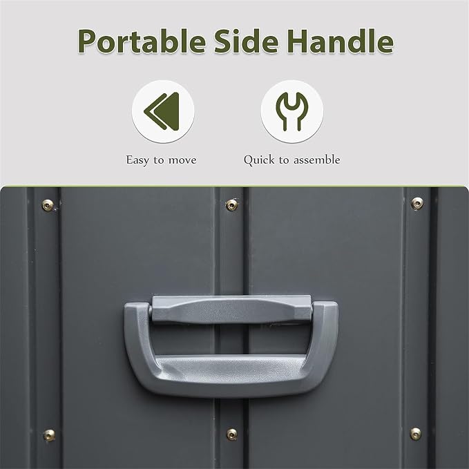 160 Gallon Outdoor Deck Box Waterproof Large Lockable Patio Storage Box Comes with Portable Side Handles and Rollers for Mobility Holds Outdoor Cushions, Throw Pillows, Garden Tools (Dark Gray)