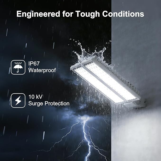 200W Dusk to Dawn Flood Lights Outdoor with Remote, 28000LM LED Parking Lot Light with Photocell, 6500K Daylight LED Barn Lights IP67 Waterproof Stadium Security Light for Garten Backyard