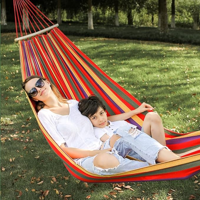 Outdoor Hammock Anti-Rollover Travel Camping Portable Hammock Hanging Chair Outdoor Portable Camping Travel Equipment (Color : Red, Size : 200 * 100cm)