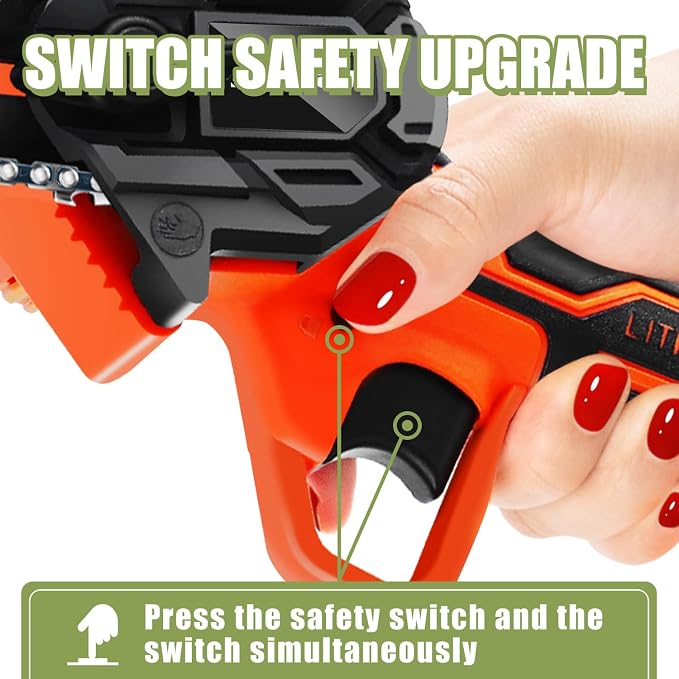 ZEEKSAW Mini Chainsaw 6 Inch Cordless, Super Handheld Chainsaw with 2x Big Batteries, Electric Mini Chain saw Battery Powered, Small Hand saws for Tree Wood - Garden Yard Time Saving Tool