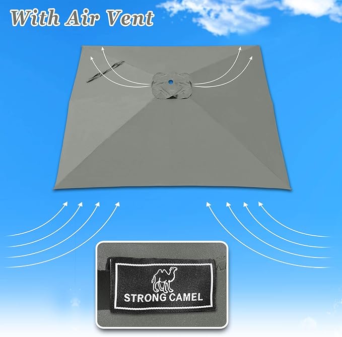 Replacement Umbrella Canopy for 8.2ft x 8.2ft 8 ribs in (Canopy Only)