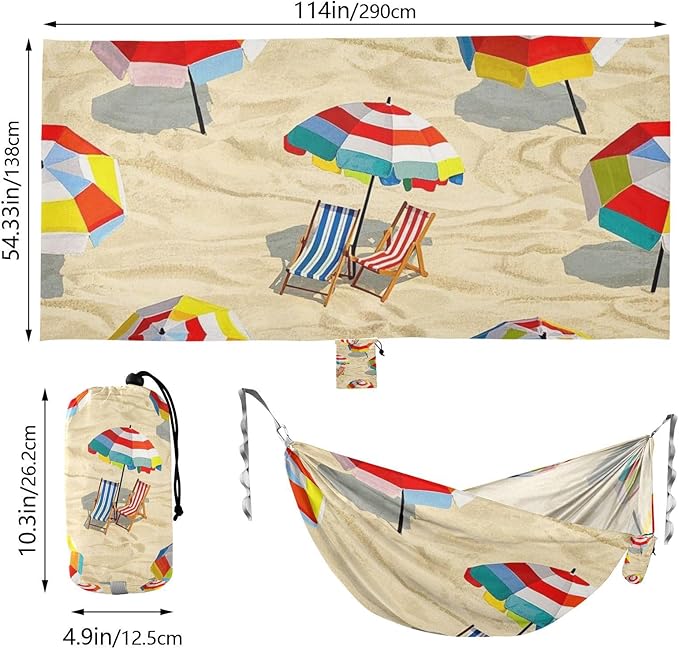 Summer Beach Loungers Cartoon 330lb Capacity Outdoor Hammock with Portabl Carry Bag Indoor Hammock for Camping & Hiking Essential hamacas para Patio