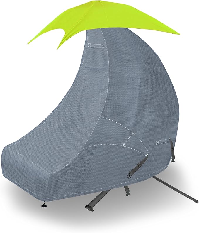 73 Inch Patio Hanging Chaise Lounge and Stand Cover with Zipper Waterproof Outdoor Curved Steel Hammock Lounge Swing Chair Covers