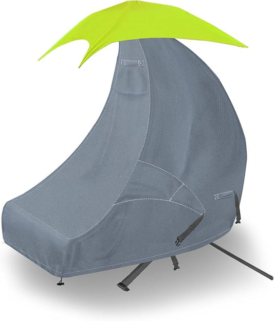 73 Inch Patio Hanging Chaise Lounge and Stand Cover with Zipper Waterproof Outdoor Curved Steel Hammock Lounge Swing Chair Covers
