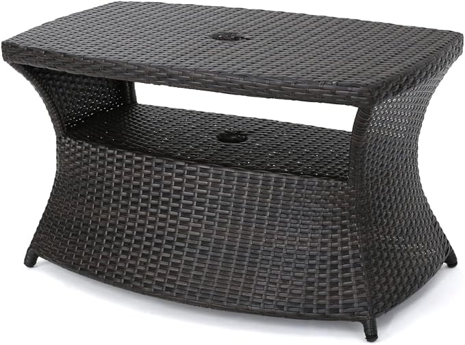 Christopher Knight Home Berkeley Outdoor Wicker Side Table, Multibrown