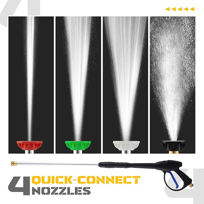 Pressure Washer Gas Powered 3500 PSI 2.3 GPM, 209CC Engine Gas Pressure Washer with 25FT Hose & 4 Quick-Connect Multi-Angle Nozzle, High Pressure Washer for Outdoor Cleaning