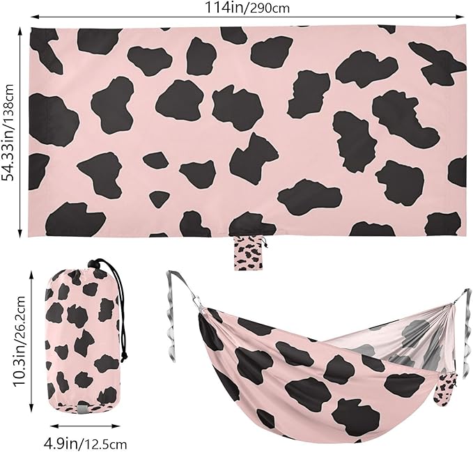 Leopard Print 330lb Capacity Outdoor Hammocks with Tree Straps Indoor Hammock for Patio Backyard Lounge Base hamacas para Deck