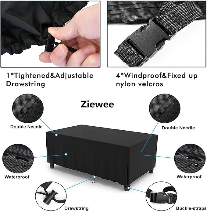 Outdoor Patio Furniture Covers Waterproof 600D Rectangular Outdoor Table and Chair Set Cover Wind Dust Proof Anti-UV Durable Patio Sectional Couch Cover 52" L x 24" W x 30" H / 130x60x75cm