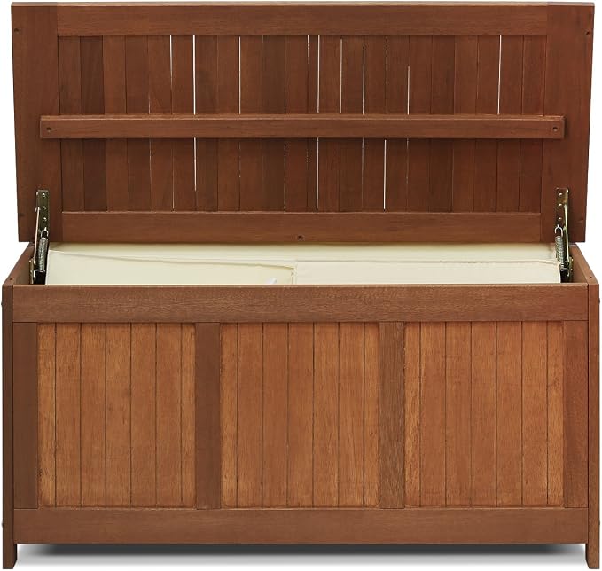 Furinno Dalam Outdoor Hardwood Storage Deck Box, Natural
