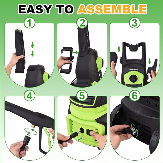 Pressure Washer, Power Washer with 4 Quick Connect Nozzles, Foam Cannon, High Pressure Cleaning Machine for Cars/Fences/Driveways/Patios/Home Cleaning, PWMA Certified