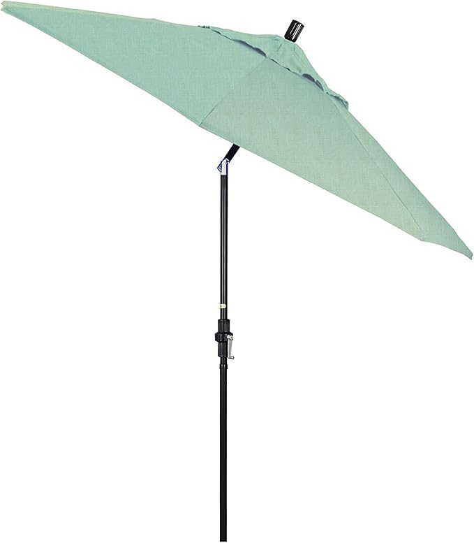 California Umbrella 9' Round Crank Lift, Collar Tilt, Aluminum Pole, Fiberglass Rib Patio Umbrella,
