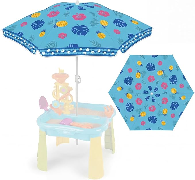 Dansydaisy Beach Umbrella for Water Table, Picnic Table Shade, 47 Inch Replacement Portable Outdoor Umbrella, UV Protection for Sand Play Camping Patio Garden, Tables Not Included