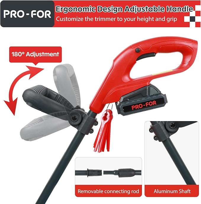 20V Lightweight Stringless Grass Trimmer, Battery Powered Weed Eater, Cordless Electric Weed Trimmer with Battery and Charger