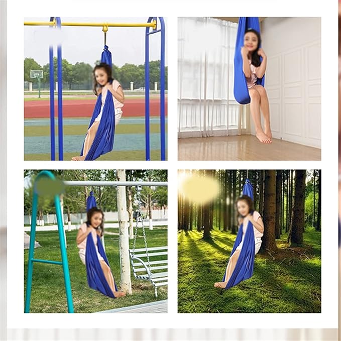 Physical Therapy Swing for Sensory Indoor, Kids and Teens More Special Needs, Cuddle Hammock Autism, ADHD, Aspergers and Integration Snuggle (Color : Rose red, Size : 100x280cm/39x110in)