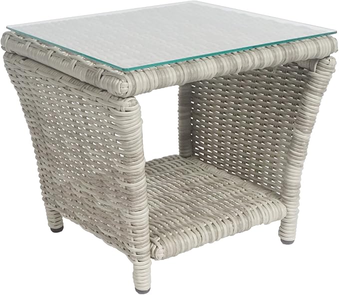 Elle Decor Vallauris Patio Outdoor Furniture Collection, Premium All Weather Wicker, 3 Piece Reclining Set, Gray