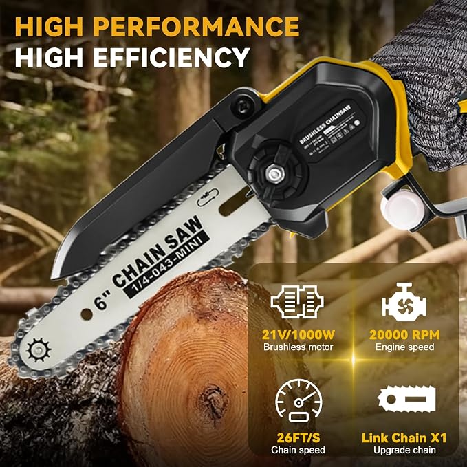 6 Inch Brushless Pole Saw for Dewalt 20V Max Battery (No Battery), Professional Electric Chainsaw with Extension Pole, 15Ft Long Reach for Tree Pruning Hedge Cutting