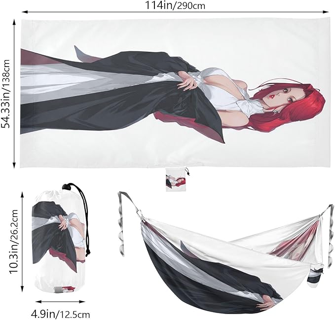 Sexy Vampire Anime Hammocks with Hanging Rope Hanging Hammock for Patio Backyard Lounge Base