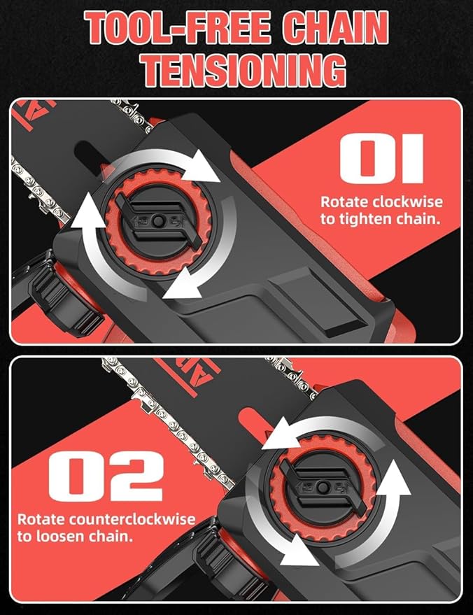 12 Inch Brushless Electric Chainsaw Cordless, for Milwaukee M18 Battery,44.3 FT/S Powerful Cutting Heavy Duty Chain Saw, Auto Oiler Low Kickback Battery Powered Chainsaw for Tree Trimming Wood Cutting
