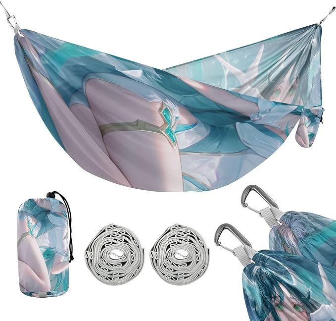 Anime Fairy Outdoor Hammock with Hanging Rope Rope Hammock for Indoor Outdoor Patio