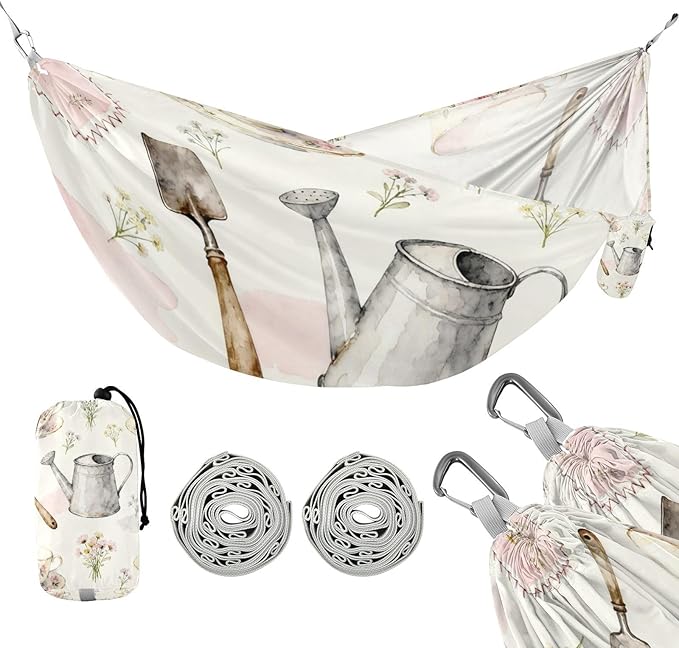 Vintage Tea Set Hammocks with Tree Straps Swing Hammock for Indoor Outdoor Patio