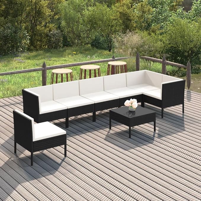 8 Piece Patio Lounge Set with Cushions,Patio Sofa,Outdoor Daybed,Patio Seating,Outdoor Furniture Sets,Patio Conversation Sets,Modern Set,Outdoor Patio Chairs,for Backyard,Garden,Poly Rattan Brown