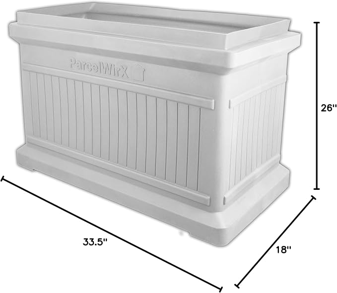 RTS Home Accents ParcelWirx Premium Horizontal Storage Cabinet/Package Delivery Box with Lift Off Lid, Slate Grey