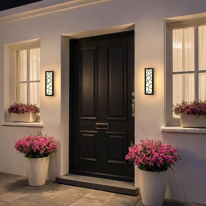 Outdoor Wall Light 11.8inch Modern Outdoor Wall Sconce LED Long Wall Sconce Black Front Porch Light IP67 Waterproof 3000K Exterior Lighting Fixtures