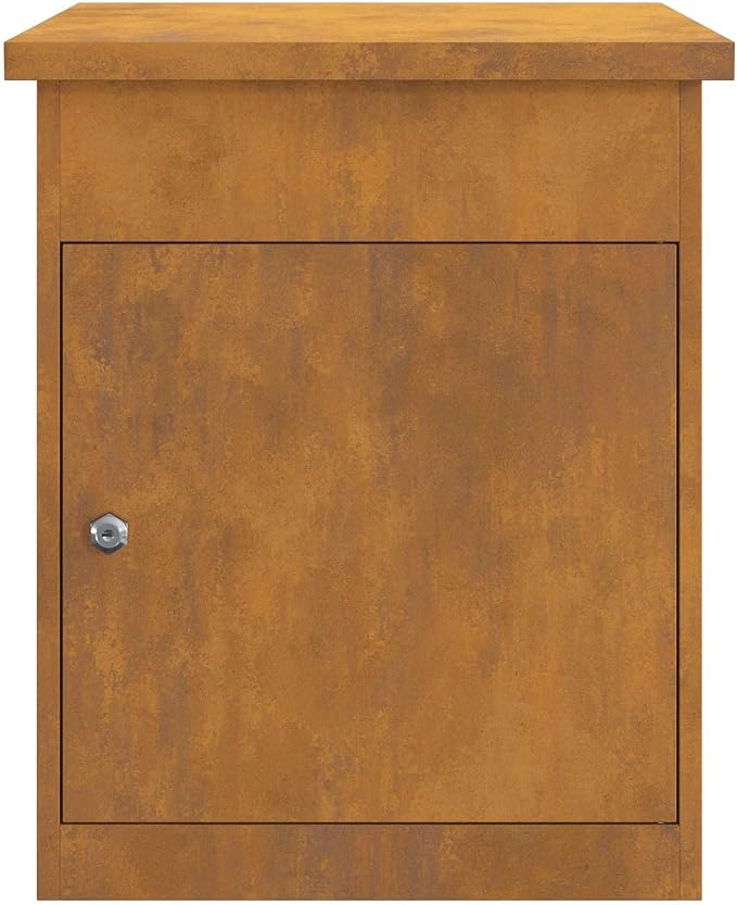 Weathering Steel Parcel Drop Box, Lockable Outdoor Delivery Mailbox for Porch, Large Secure Package Mail Drop Slot, 18.7 x 14.96 x 23.23 in, Rusty