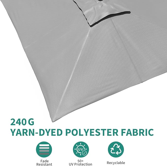 Garvee Cantilever Patio Umbrella 10x10 ft Large Rectangle Umbrella Outdoor Market Umbrellas 360 Rotation Offset Hanging Outdoor Shade for Patio