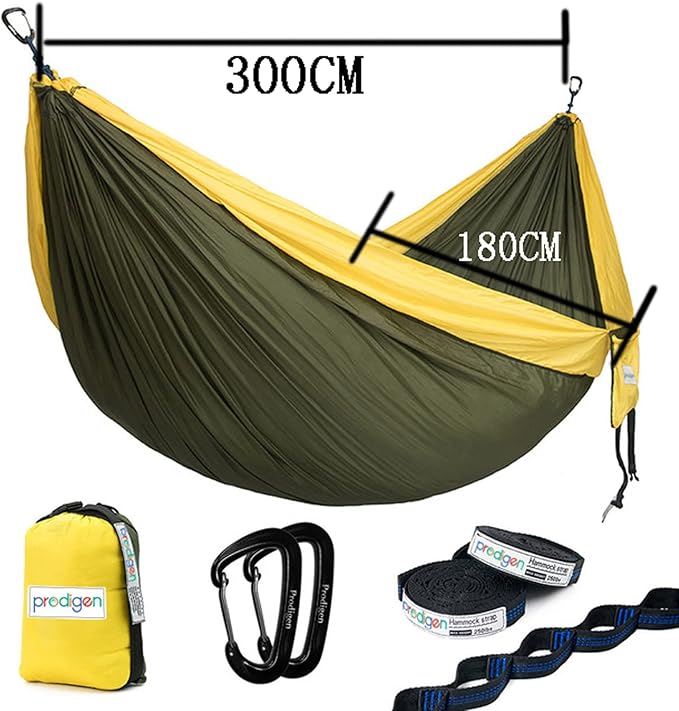 NOBRIM Hammock Camping Portable Hammocks Nylon Hammock with Tree Straps Two Carabiners Double Person Hammock Outdoor for Travel Patio