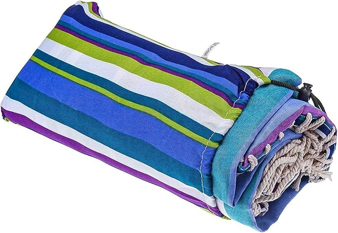 Camping Hammock Bed Camping Swing Chair Portable Outdoor Hammock Color Stripes Cotton Fabrics with Carrying Bag for Outdoors Gardens Travel Hammock Swing (Color : Orange)