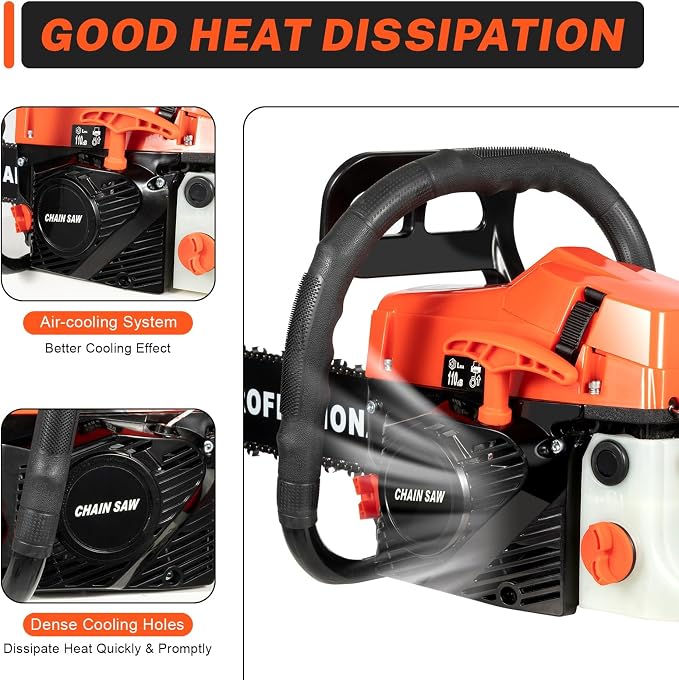 DYRABREST 58CC 20" Gas Chainsaw Gas Powered Chainsaws Handheld Cordless Petrol Gasoline Chain Saw for Wood Pruning, Tree Stump Trimming, Firewood Cutting (20in)