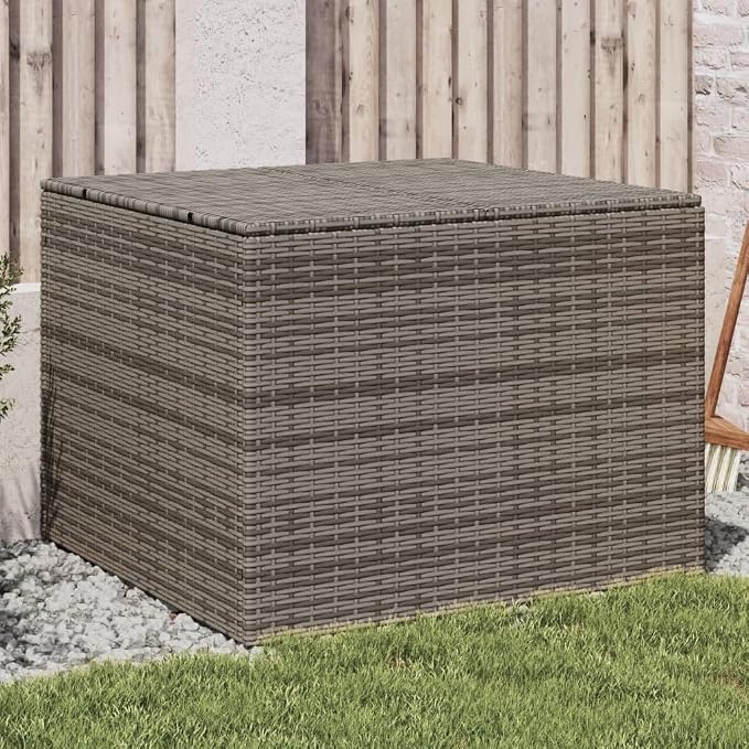 Outdoor Storage Box with Waterproof Bag, 76. 9 Gallon Gray PE Rattan Garden Storage Bench for Patio Cushions, Pillows, Blankets, Weather-Resistant & Durable Steel Frame, Easy (31. 5x29. 5x23. 2 in)
