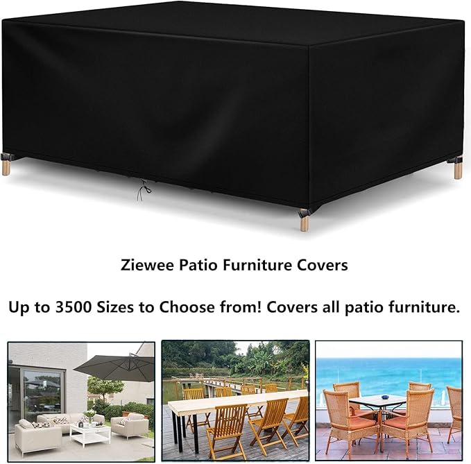 Outdoor Patio Furniture Covers Waterproof 600D Rectangular Outdoor Table and Chair Set Cover Wind Dust Proof Anti-UV Durable Patio Sectional Couch Cover 76" L x 56" W x 36" H / 190x140x90cm