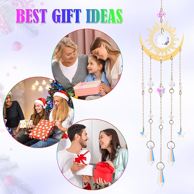 Crystal Suncatcher, Suncatchers for Windows Hanging Indoor Outdoor | Prism Rainbow Maker Home Garden Decor for Thanks Giving Valentines's and Mother's Day