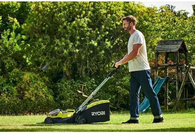 RYOBI 36V LithiumPlus Hybrid Lawnmower cuts 37cm - 2 x 5.0 Ah Batteries - 1 x RY18LMH37A-250 Quick Charger