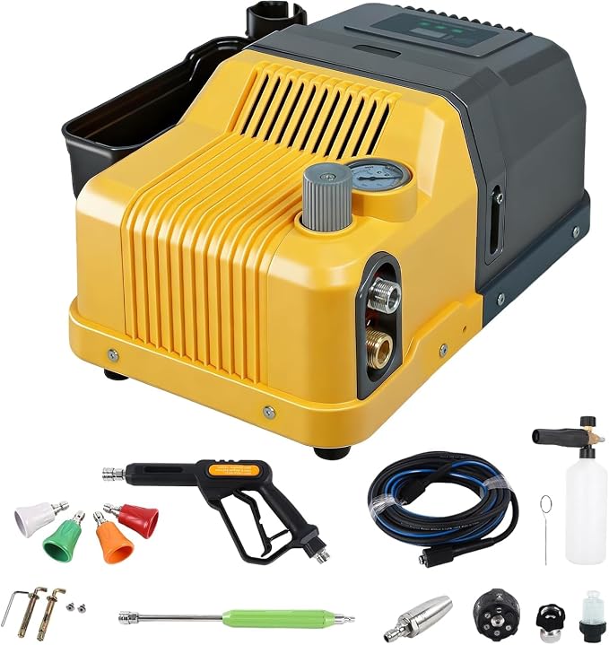 YOKING Pressure Washer, 2200 Max PSI 3.2 GPM, with TSS, Permanent Magnet Brushless Motor, 40ft Hose, ETL Certified, Horizontal Triplex Pump, Convenient Carry Handle for Home, Cars