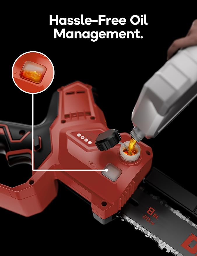 DeForce 2-in-1 Cordless Electric Pole Saw, for Milwaukee M18 18V Battery, Brushless 8" Mini Chainsaw for Tree Trimming, Battery Powered Pole Saw, 16 ft Max Reach, with Extension Pole(Bare Tool Only)