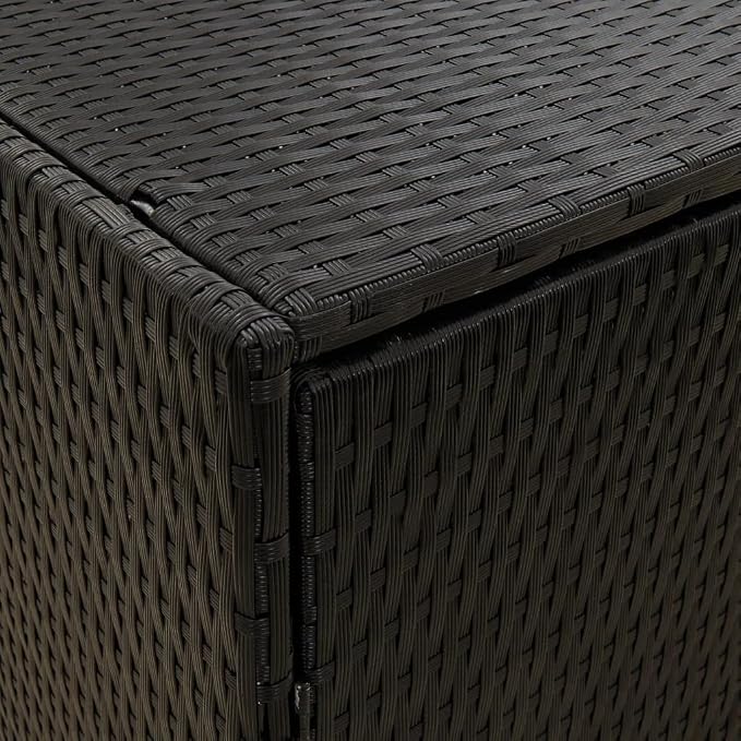 Garden Storage Cabinet Outside Deck Storage Box Outdoor Patio Storage Backyard Storage Box Furniture Storage Box Black 78"x21.9"x31.5" Poly Rattan