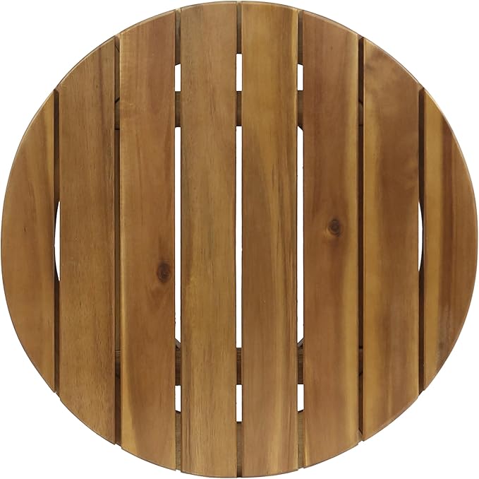 Acacia Wood Outdoor Side Table, Teak Finish